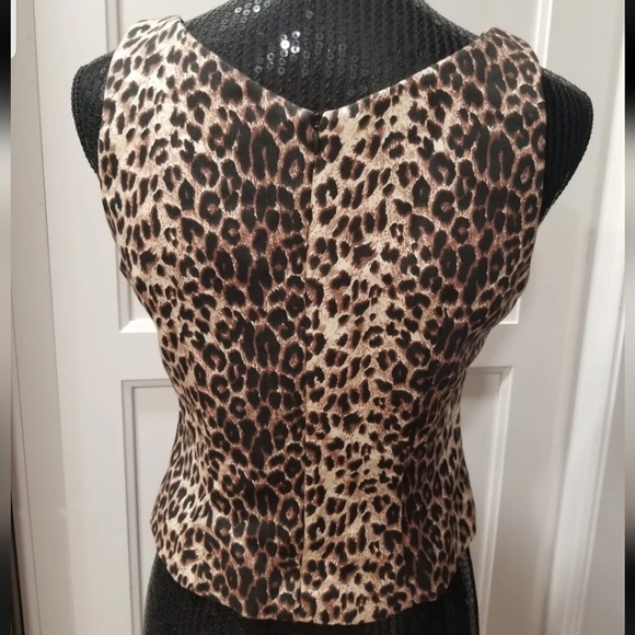 VINTAGE DANI MAX LOIS SNYDER LEOPARD TANK TOP SIZE 6 PETITE - Picture 3 of 6